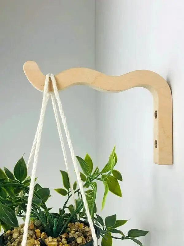 Natural Wood Wall Plant Hangers - Garden and Outdoor