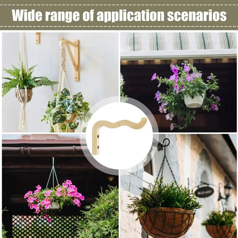 Natural Wood Wall Plant Hangers - Garden and Outdoor