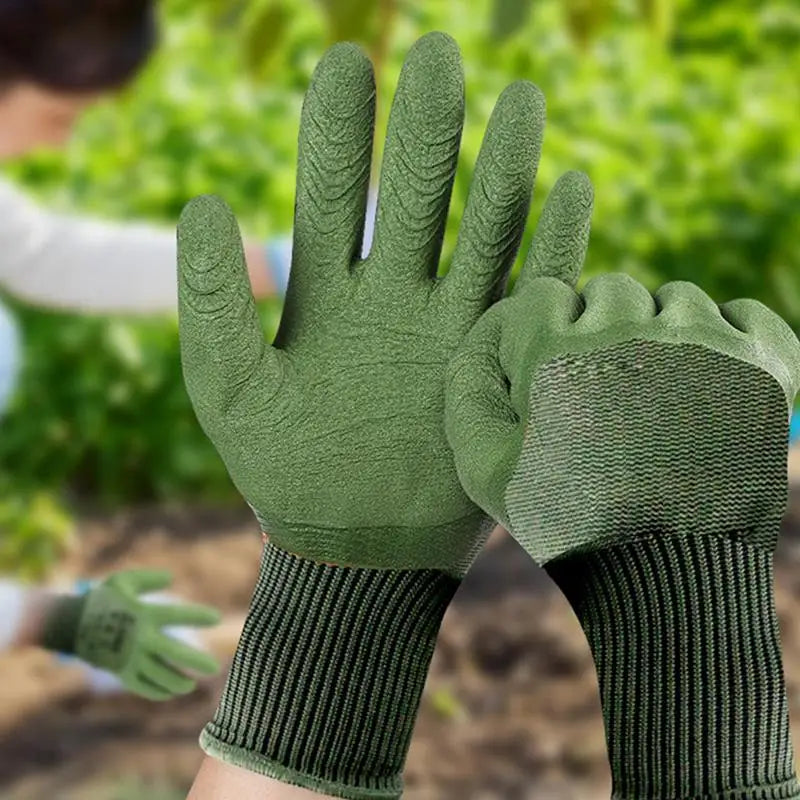 1Pair Gardening Gloves Latex Waterproof