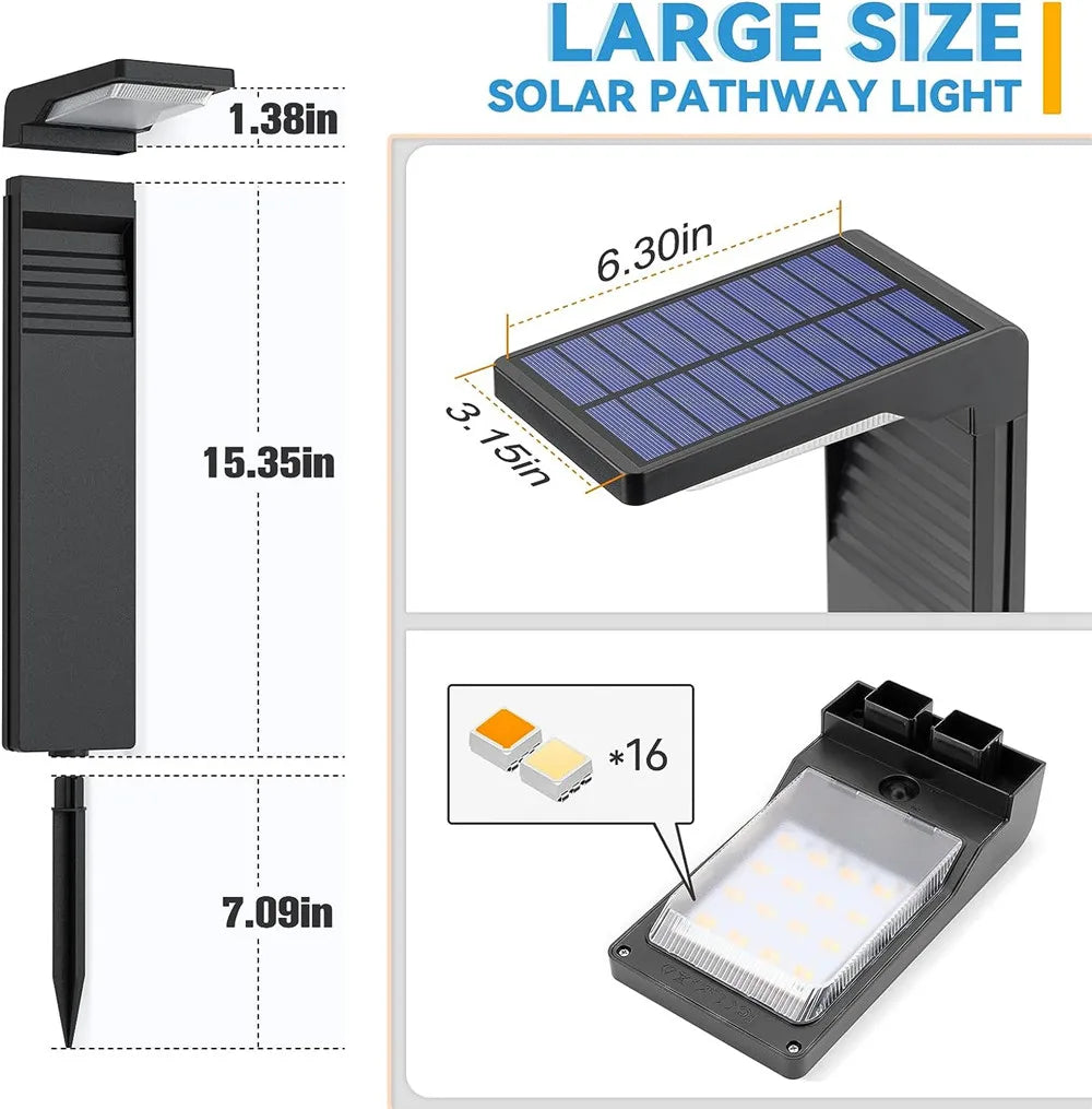 Premium Solar Lawn Lights Waterproof LED light for Yard Pathway Landscape Bollard Solar Power Lighting