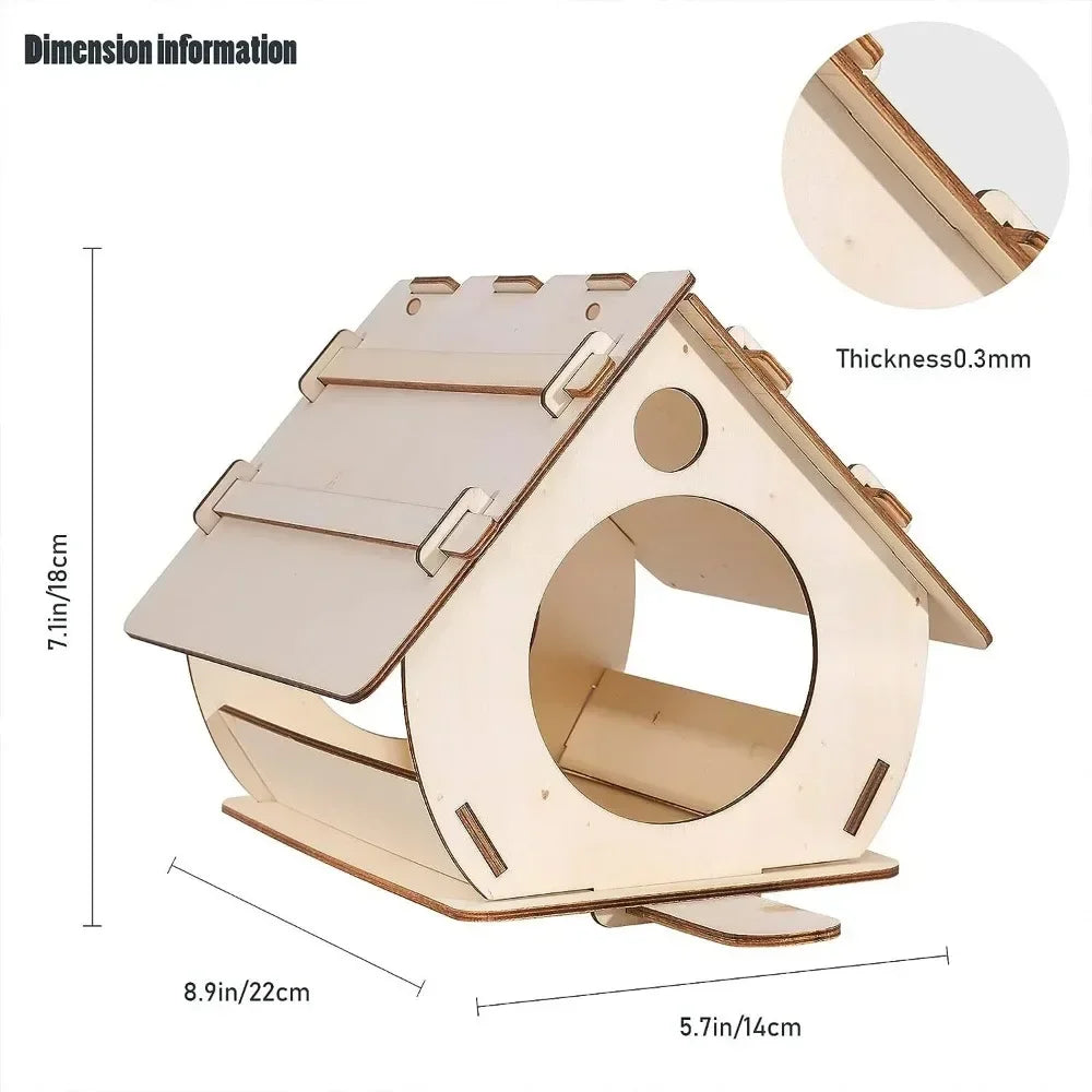 Hanging wooden Bird Feeder - Birds and Animals