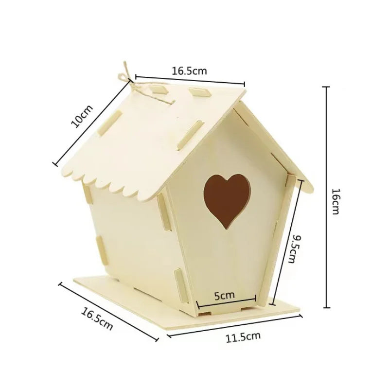 Wooden Bird House/Nest - Birds and Animals