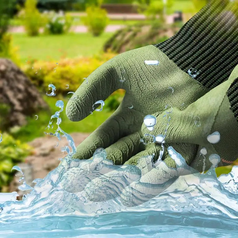 1Pair Gardening Gloves Latex Waterproof