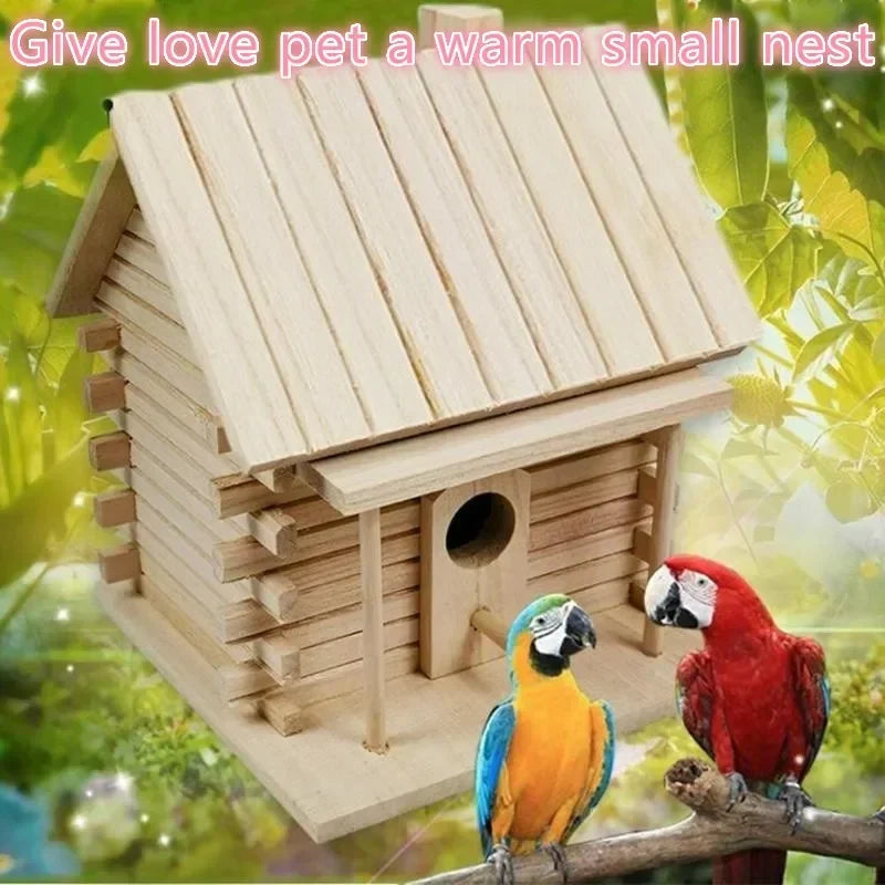 Wooden Bird House Nesting Box - Birds and Animals
