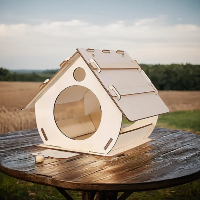 Hanging wooden Bird Feeder - Birds and Animals